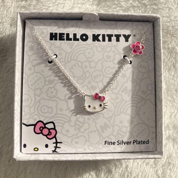 Hello Kitty Other - Hello Kitty Silver Plated Necklace with Pink Accents